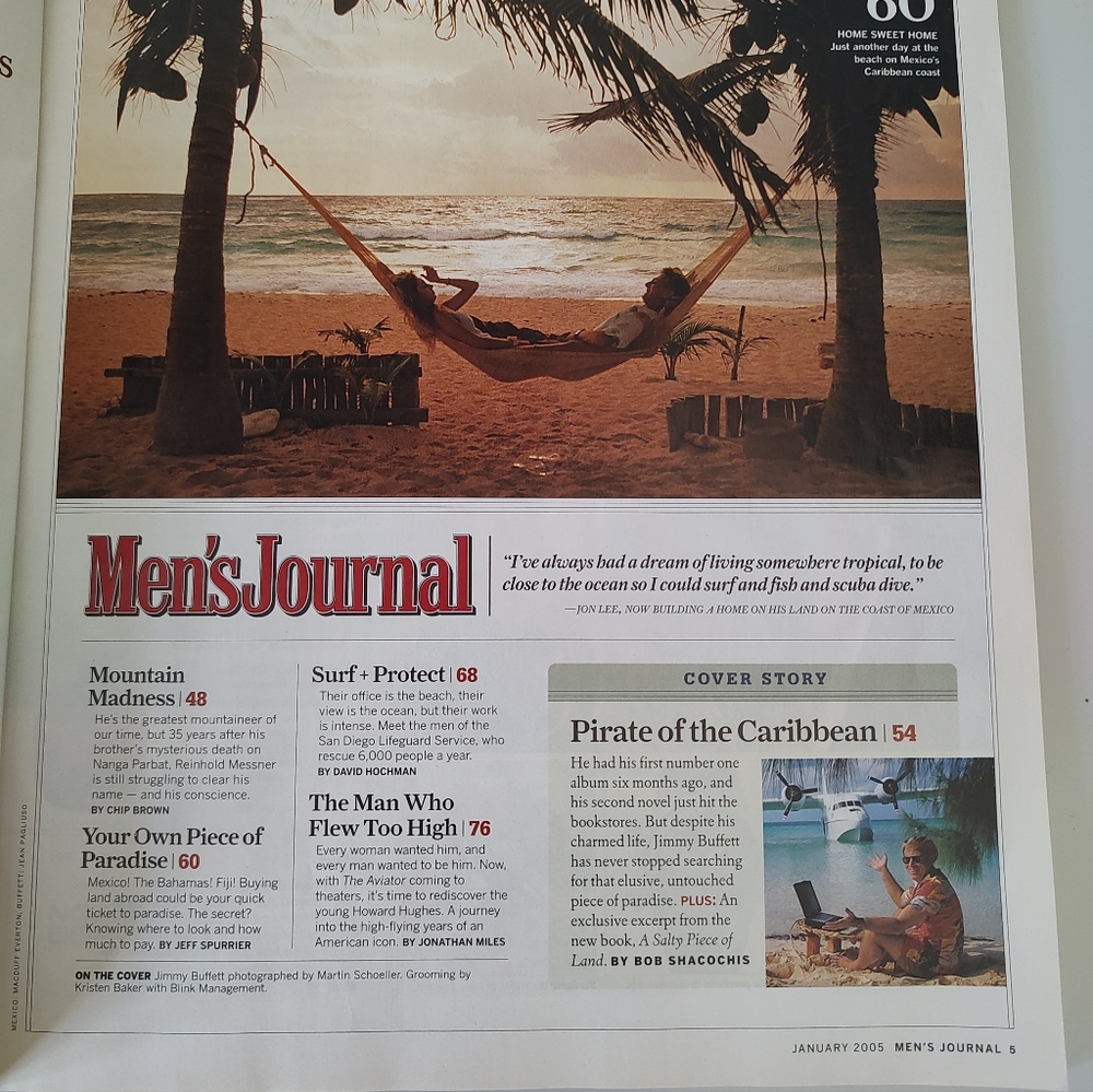 Vintage Men's Journal Magazine Jimmy Buffett January 2005 - Picture 3 of 7